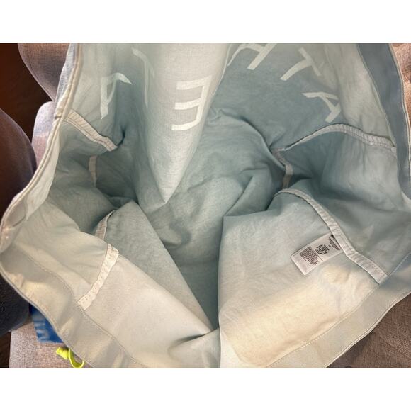 Athleta Gym Bag Blue Ombre White Canvas/Girl Drawstring Bag - Picture 5 of 6